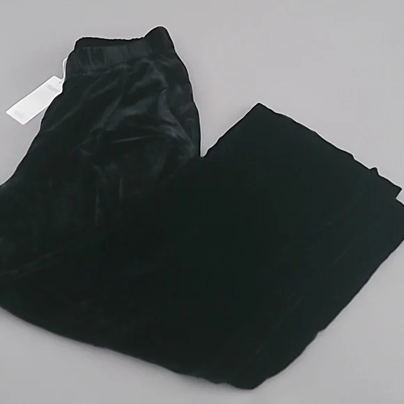 Eileen Fisher Women's Black Velvet Wide Leg Pleat Pant XXS